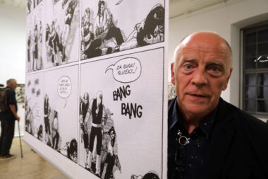 Mirko Ilić na otvarnju izložbe u Rijeci / Photo: Goran Kovacic/PIXSELL