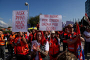 Prosvjed djelatnika zavoda za Hitnu medicinu ispred NSK. Photo: Matija Habljak/PIXSELL