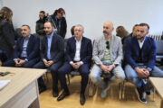 Početak (iz drugog pokušaja) suđenja u aferi "Po babi i stricevima". Optuženi su bivsi ministri Plenkovićeve vlade Darko Horvat, Tomislav Tolusšić, Boris Milošević i Josip Aladrovicćte gradonačelnik Županje Damir Juzbasić. Photo: Marko Prpić/PIXSELL