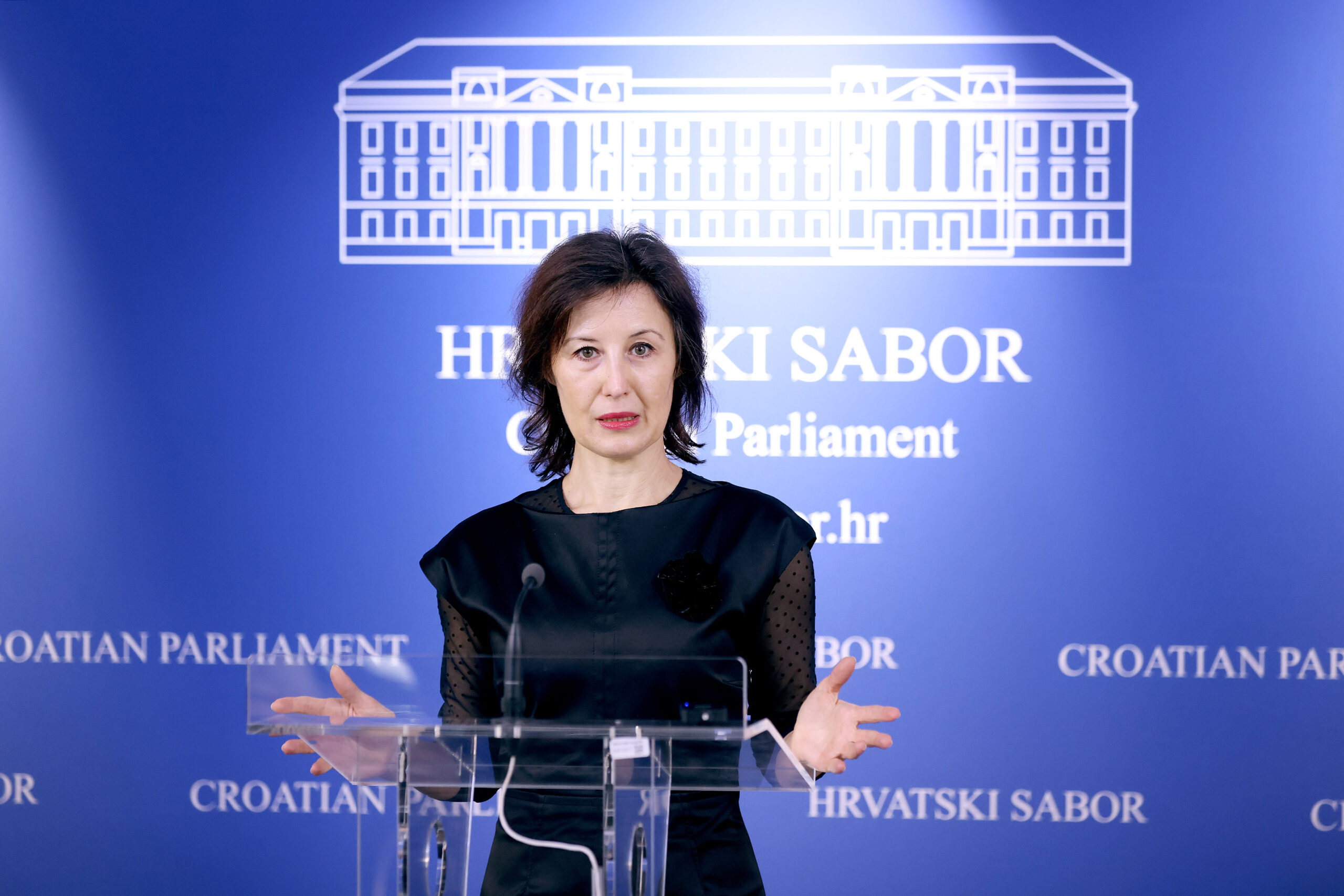 Na konferenciji za medije u Saboru o aktualnim temama govorila je i Dalija Orešković / Foto: Patrik Macek/PIXSELL