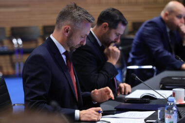 Zagreb - Održana sjednica Vlade Republike Hrvatske u Nacionalnoj i sveucilišnoj knjižnici. ministar rada, mirovinskoga sustava, obitelji i socijalne politike Marin Piletić Foto: Marko Prpić/PIXSELL