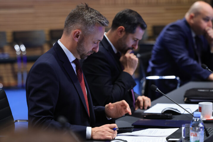 Zagreb - Održana sjednica Vlade Republike Hrvatske u Nacionalnoj i sveucilišnoj knjižnici. ministar rada, mirovinskoga sustava, obitelji i socijalne politike Marin Piletić Foto: Marko Prpić/PIXSELL