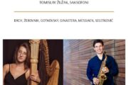 Veronika Ćiković na harfi i Tomislav Žužak na saksofonu načinit će glazbenu poslasticu u kojoj će biti izvedena djela domaćih i stranih kompozitora