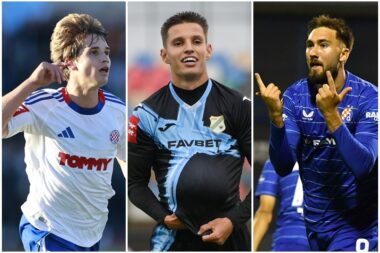 Rokas Pušktaš, Tiago Dantas i Dion Drena Beljo/Foto PIXSELL/HNK Rijeka