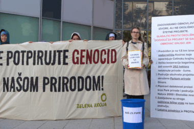 Prosvjed ispred zgrade Ministarstva zaštite okoliša / Foto: Zelena akcija