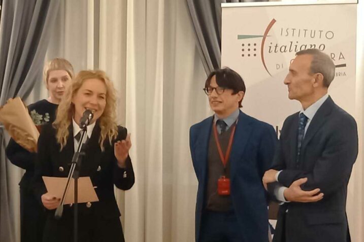 Selina Sciucca prilikom dodjele nagrade "Tomašević-Bešker" / Privatna arhiva