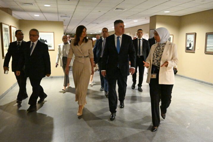 Zoran Milanović i supruga Sanja Musić Milanović u posjetu Aleksandrijskoj knjižnici / FOTO Ured predsjednika Republike Hrvatske / Ana Marija Katić