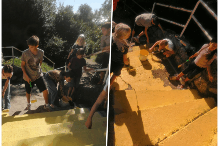 KUU Akt i učenici Osnovne Waldorfske škole oslikali stepenice u Parku Jože Vlahovića