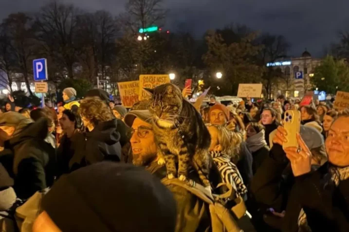 Oko 5.000 prosvjednika protiv povlaačenja Latvije iz Istanbulske konvencije. Prosvjed ispred parlamenta u Rigi / Foto: UNN/ public tv