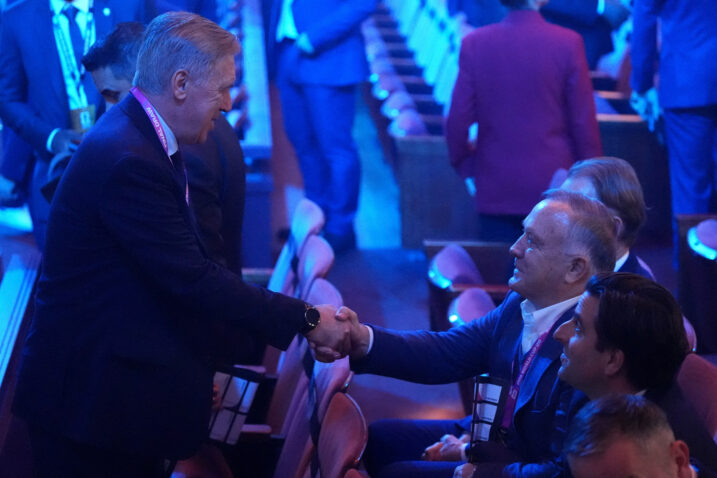 Carlo Ancelotti i Dick Advocaat uoči ždrijeba skupina u Washingtonu/Foto REUTERS