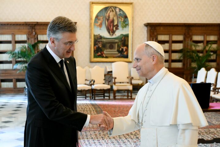 Andrej Plenković i papa Lav XIV. u Vatikanu