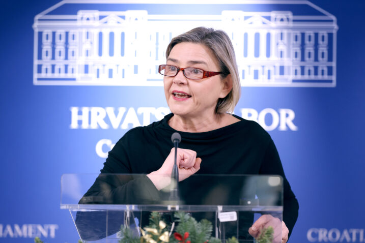 Sandra Benčić (Možemo!) danas pred novinarima / Foto: Patrik Macek/PIXSELL