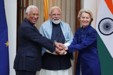 Antonio Costa, Narendra Modi i Ursula von der Leyen / REUTERS