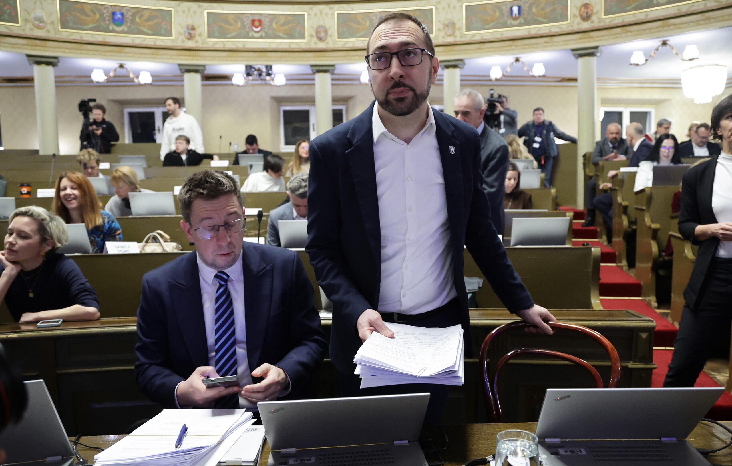 Zagrebački gradonačelnik Tomislav Tomašević u Skupštini grada Zagreba / Foto: Marko Prpić / PIXSELL
