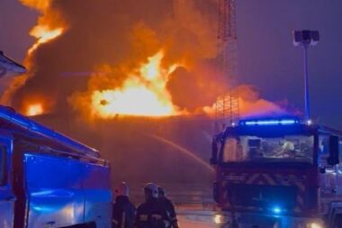 Naftovod Družba u plamenu u Ukrajini nakon ruskog zračnog udara / Foto Screenshot Twitter Andrij Sibiha
