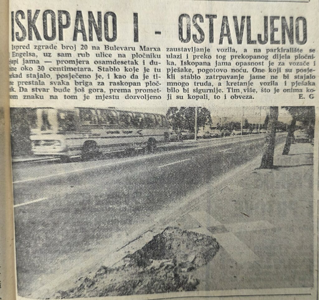Iskopano i ostavljeno - današnja Zvonimirova ulica u ožujku 1980.