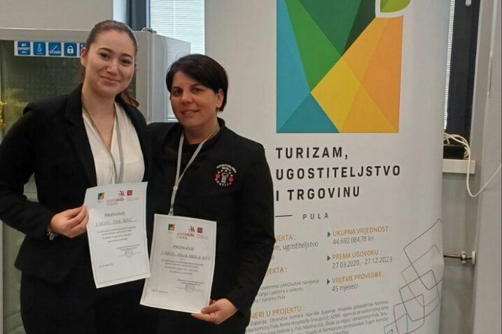 Uspjeh učenika Ugostiteljske škole Opatija - Sara Babić iz 4.1 s mentoricom Nikolinom Marčelja Pošćić