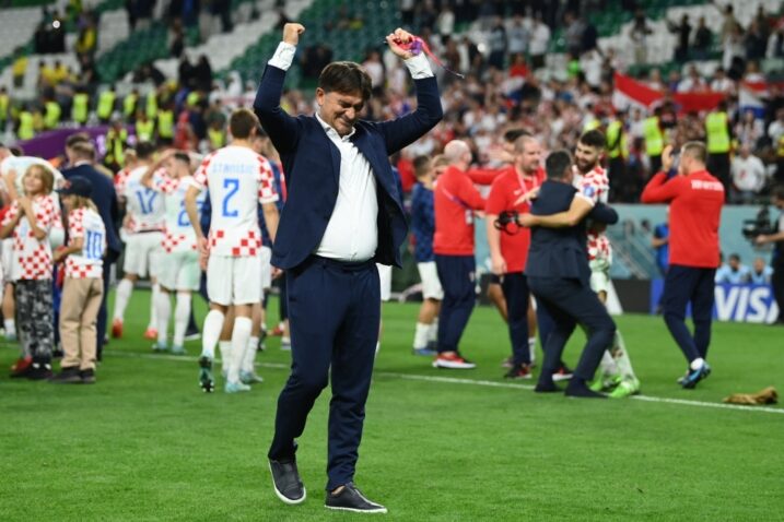 Zlatko Dalić slavi pobjedu protiv Brazila poslije jedanaesteraca 9. prosinca 2022. godine/Foto REUTERS