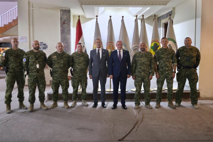 S posjeta ministra vanjskih poslova Gordana Grlića Radmana hrvatskom kontingentu u Iraku u listopadu 2025. / Foto OSRH