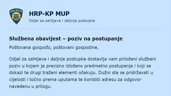 Zlonamjerni e-mail / PU karlovačka