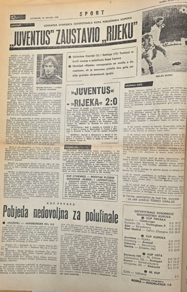 Tonko Kraljić izvještavao je za Novi list s utakmice u Torinu