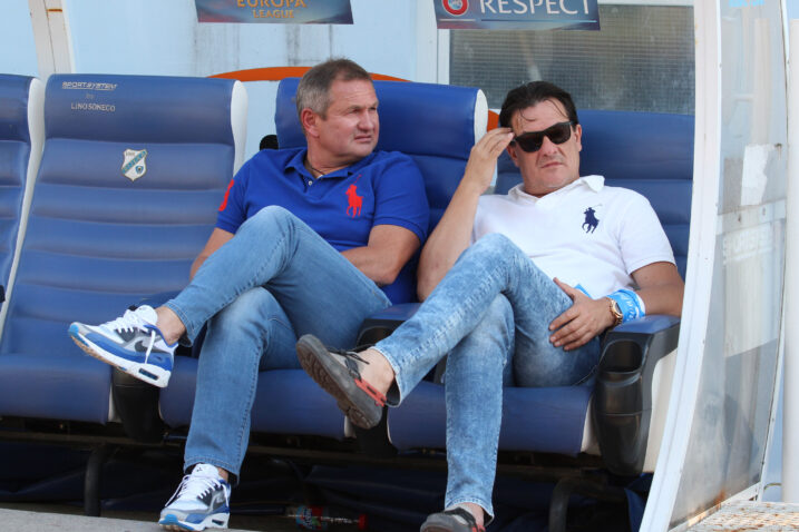 Matjaž Kek i Damir Mišković ovjekovječeni na Kantridi 2015. godine/Foto PIXSELL