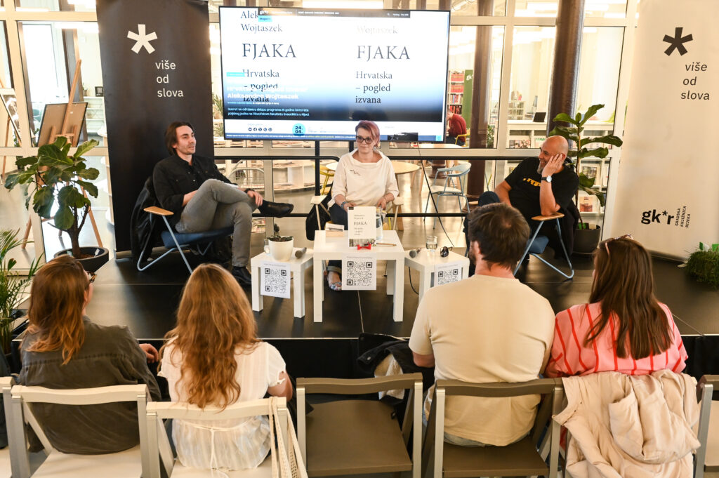 RIJEKA 24.04.2026. PREDSTAVLJANJE KNJIGE autorice Aleksandre Wojtaszek FJAKA. HRVATSKA - POGLED IZ VANA, Govorili prevoditelj Adrian Cvitanović, sociolog Saša Stanić te poljska filologinja Agnieszka Rudkowska, SNIMIO: NIKOLA BLAGOJEVIĊ