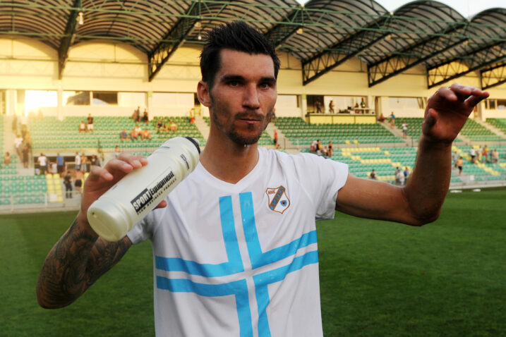 Nikola Pokrivač nakon pogotka za Bijele u Žilinu/Foto Arhiva NL