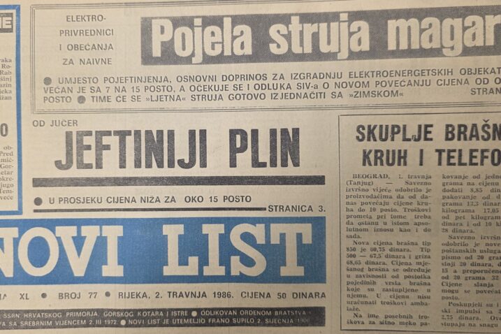 Novi list, travanj 1986.