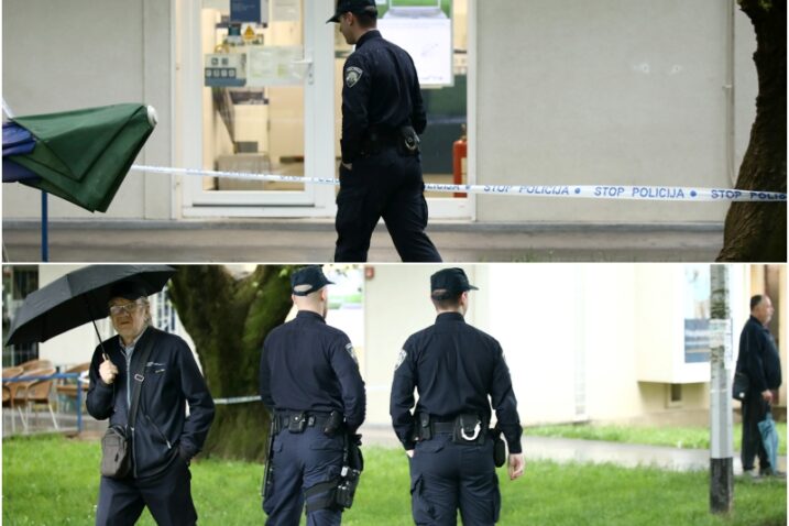 Policijski očevid nakon pljačke Fine u Zagrebu / Foto collage: Emica Elvedji / PIXSELL