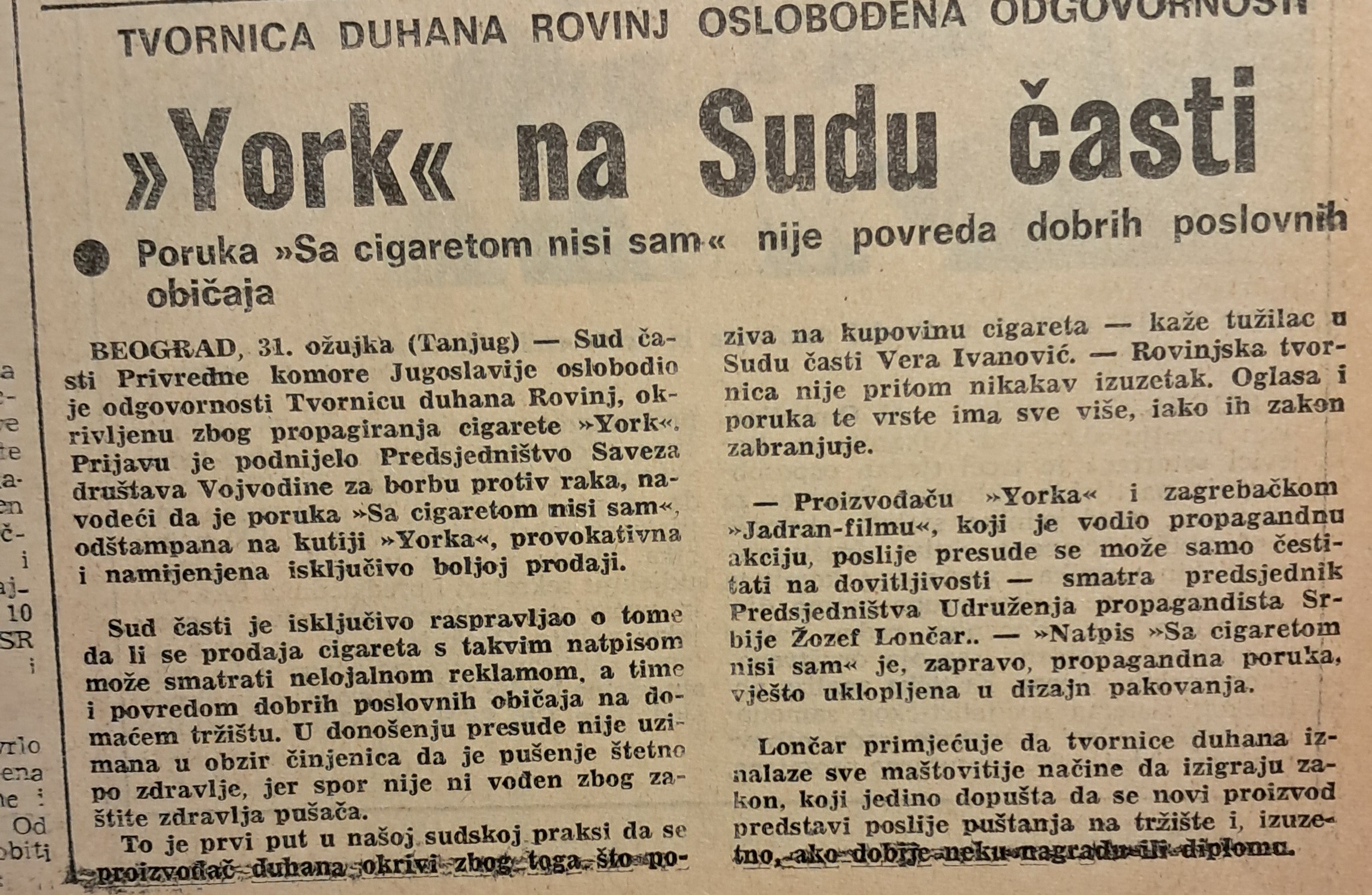 Novi list, 1. travnja 1986.
