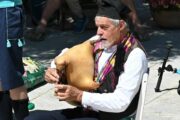 Dario Kučić iz Osora svira mijeh u FD-u Studenac / Foto Bojan Purić