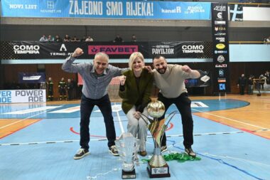 Sanjin Ugarković, gradonačelnica Iva Rinčić i Vedran Frelih/Foto HMNK Rijeka