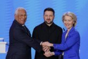 Antonio Costa, Volodimir Zelenskij i Ursula von der Leyen / Foto Screenshot Twitter Antonio Costa