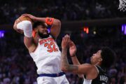 Karl-Anthony Towns i Dylan Harper/Foto AFP