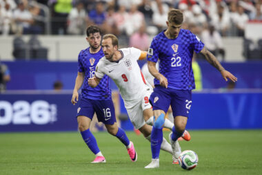 Martin Baturina, Harry Kane i Luka Vušković/Foto Hina