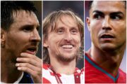 Leo Messi, Luka Modrić i Cristiano Ronaldo/Foto AFP/PIXSELL
