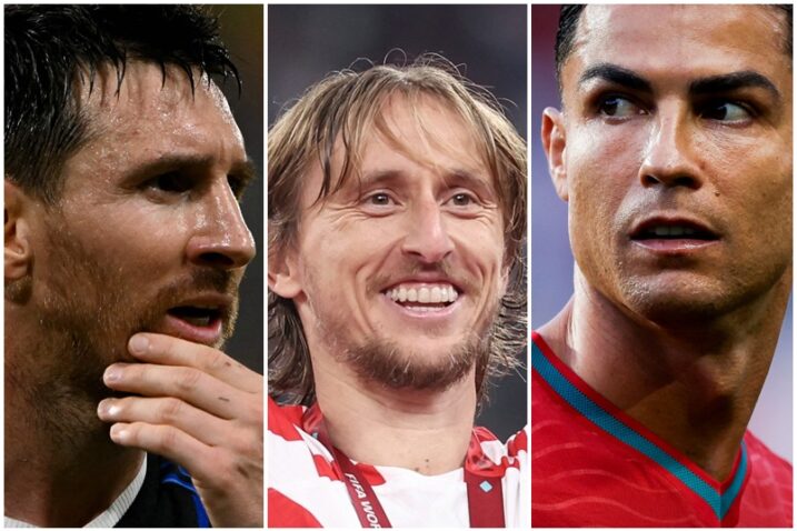 Leo Messi, Luka Modrić i Cristiano Ronaldo/Foto AFP/PIXSELL