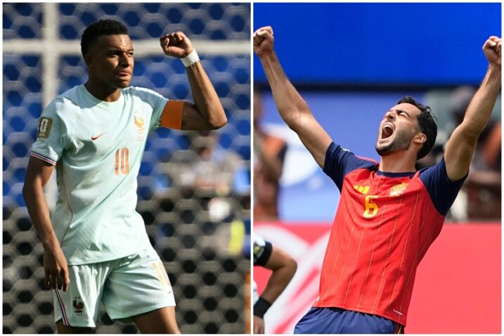 Kylian Mbappe i Mikel Merino/Foto AFP