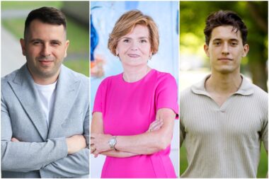 Iza Rubicona stoje Marijan Palić, Ankica Mamić, Sven Barac