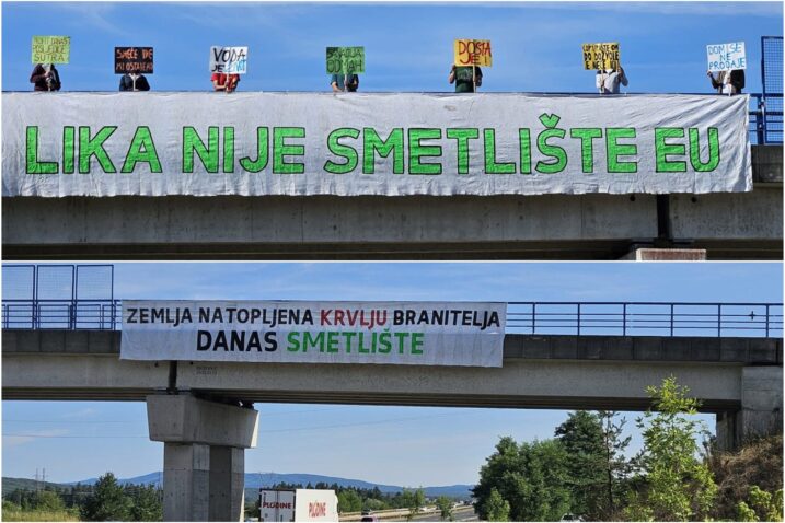 “Lika nije smetlište EU-a”: Na nadvožnjacima iznad autoceste osvanule oštre poruke eko aktivista