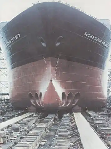 Brod »Hughes Glomar Explorer«, za koji je javnost vjerovala da služi dubokomorskom rudarenju, CIA je zapravo koristila u operaciji potrage za potonulom sovjetskom podmornicom / Foto CIA