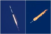 Falcon 9 raketa snimljena nakon lansiranja u Kaliforniji s teretom Starlink satelita / Foto SpaceX