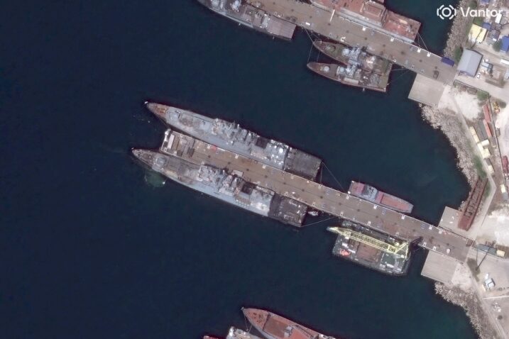 Oštećene ruske fregate klase Admiral Grigorovich / Foto Satellite image ©2026 Vantor / AFP