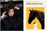Monika Herceg i naslovnica romana "Ovdje počinje šuma" / Foto Anto Magzan, Fraktura