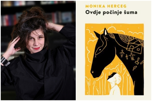 Monika Herceg i naslovnica romana "Ovdje počinje šuma" / Foto Anto Magzan, Fraktura
