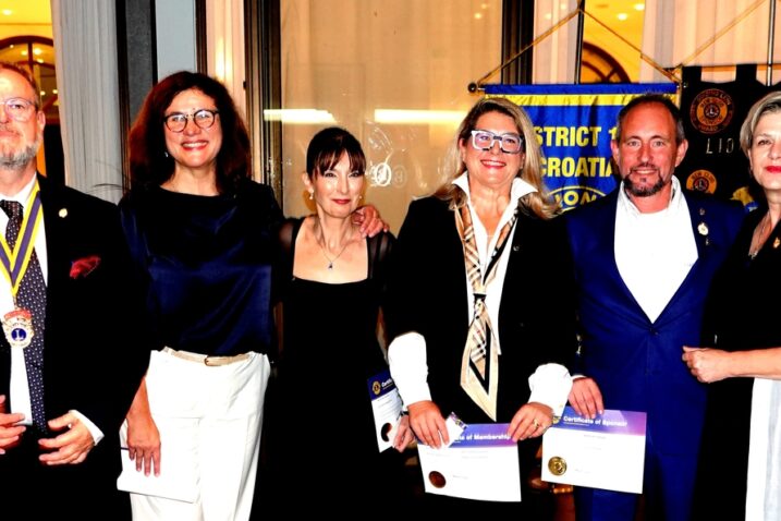 Predsjednik Kluba Ljubomir Vladislović, Dunja Vladislović, nove članice Sanja Grčević Gruban i Iva Sorta-BilajacTurina, Nikola Turina i guvernerica Mirjana Čusek-Slunjski