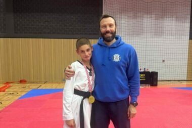 Dominik Klarić i njegov trener Kristian Konstanjčar / Foto Vinodolska općina