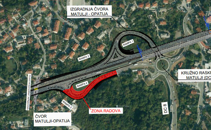 Zbog dogradnje čvora Matulji – Opatija sutra na snazi privremena regulacija prometa