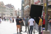 Sa snimanja filma "Fiume o morte!" Igora Bezinovića na riječkom Korzu / Foto Goran Kovacic/PIXSELL